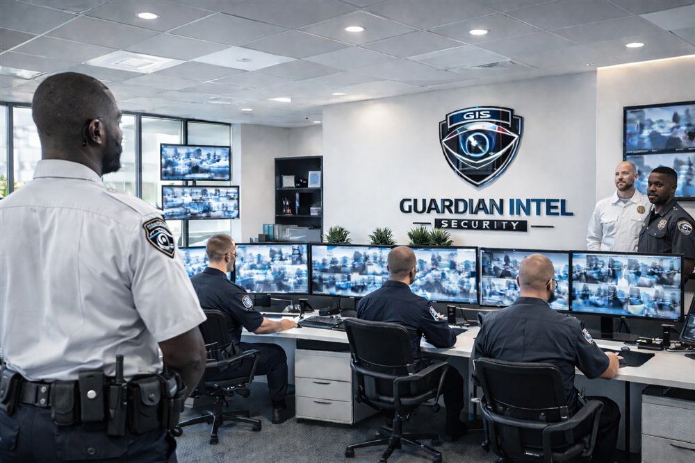 Équipe des opérations de Guardian Intel Security à la télésurveillance